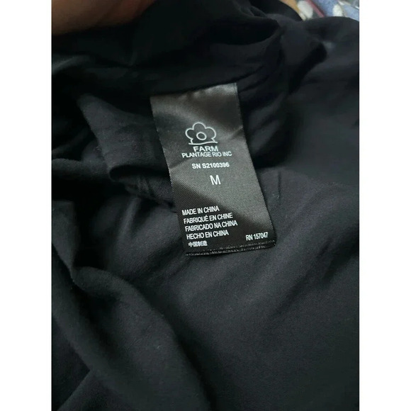 FARM RIO Women’s Maxi Dress, Under The Sea Plunging V-neck Long Sleeve Medium - Picture 5 of 8